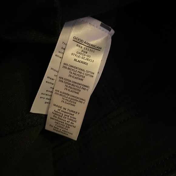 NWT Good American black contour denim jacket size 3 (Large ) - Picture 12 of 12